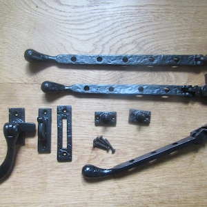 BULB TIP Black antique cast iron rustic vintage old English Victorian window hardware fittings stay arm fastener