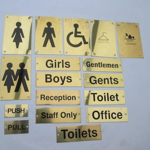 Brass door signs Toilets pub shop schools hotels business signs sign notice plate