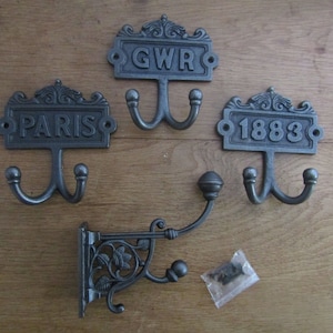 Rustikale Gusseisen Robe Hut und Kleiderhaken verzieren dekorative Vintage alte englische viktorianische Retro-Wraps ANTIQUE IRON