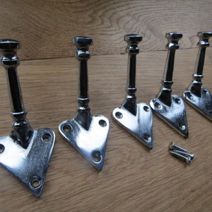 Iron rustic coat hook Antique Vintage old style ARTS and CRAFTS Cast iron Hat & coat hooks peg hanger CHROME On Iron