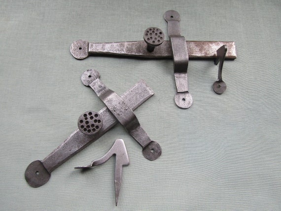 Hand Forged Wrought Iron Cupboard Door Latch – Vintage Blacksmith Style, Antique Finish 1 thumbnail image