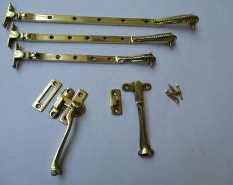 Rustic window stay fastener SOLID BRASS GEORGIAN vintage old English window hardware fittings stay arm Fastner