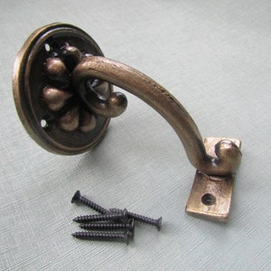 ANTIQUE BRASS Bannister Support Stair Rail Bracket Balustrade Fixing Wall Mounted cast iron Rustic Handrail rod support