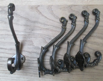 SEDGEWICK cast iron Rustic Robe Hat and coat hooks vintage old English Victorian retro pegs Antique Brass