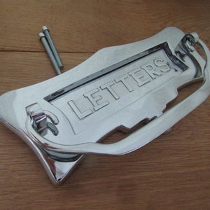 LETTER Plate postal door knocker Letters embossed decorative fancy letter box post plate cover victorian style front door knocker CHROME