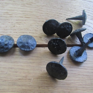 Rustic iron door studs Blacksmith old vintage retro rustic door Furniture decorative studs decor wood arts crafts studs PK OF 10 Black wax