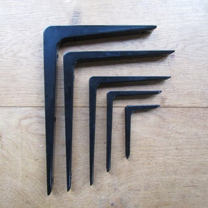 Pair of INDUSTRIAL SHELF BRACKETS  metal shelving retro scaffold Shelf Brackets  shelving brackets Black