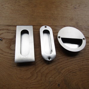 SATIN STEEL recessed inset flush handle door pull handle sliding door handle