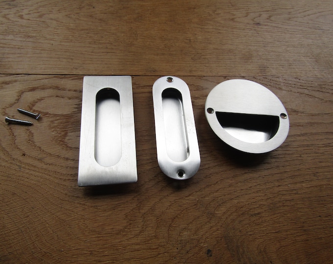 SATIN STEEL Recessed Inset Flush Handle Door Pull Handle Sliding Door ...
