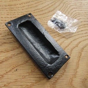 Rustic iron recessed inset flush handle door pull handle sliding door handle BLACK ANTIQUE finish