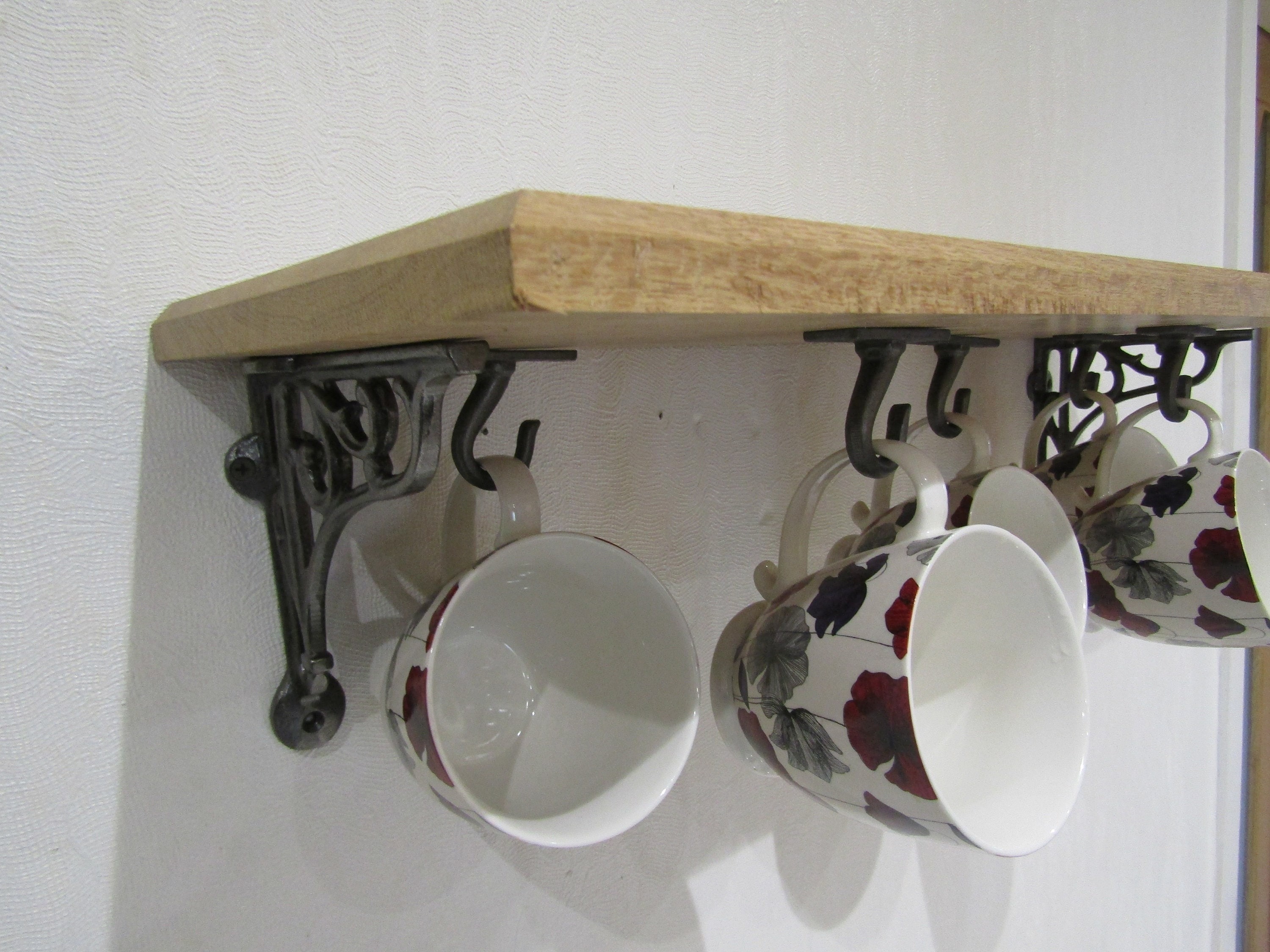 STRONG CAST IRON Under shelf pot pan hooks cup mug hooks utensil hook industrial vintage old retro style kitchen cup hanging hook Antique