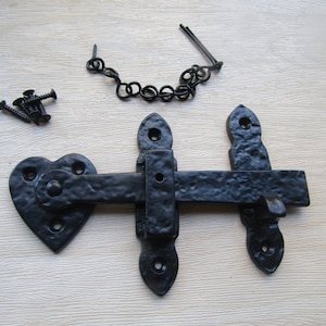 Rustic cast iron vintage privacy bathroom toilet cupboard door bar latch catch country cottage door latch Black antique