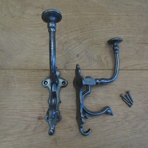 Coppia di GRANDI GANCI NOBILI vintage retrò rustico tradizionale vittoriano cappello e appendiabiti pioli appendiabiti vintage vecchio inglese