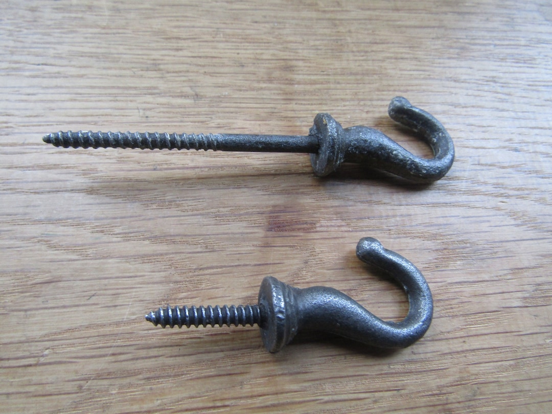 SCREW IN HOOK Cast Iron Screw Hook Antique Vintage Style Hooks Dresser