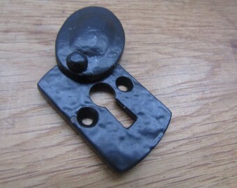 Escutcheon Round Hammered Cast Antique Iron With Cover 35mm Diameter - View #6