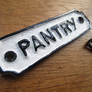 Rustic iron plaque sign PANTRY Solid Cast iron vintage notice plate Wall door sign plaque emblem gift