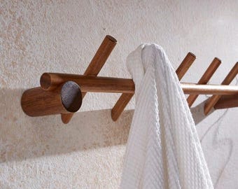 ENONCI Porte-Serviettes Mural pour Salle de Bain, Porte-Serviettes avec étagère et 3 Crochets