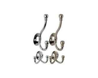 BALL END Double Robe Hat and coat hooks ornate decorative fancy coat hooks Satin nickel/polished chrome/Antique brass