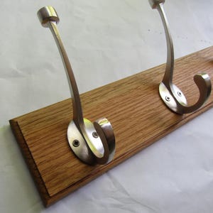 Rustic Oak coat hook rack rail Solid Wooden Wall Mounted Hat and Coat Hooks British Handmade 5 /3 HOOK OPTIONS