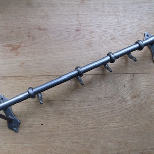 Cast iron rustic kitchen pot pan cup mug caddy utensil hanging rail rack Antique iron