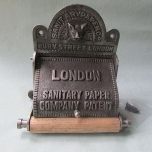 Rustic Toilet Roll holder Cast iron vintage Victorian retro old style industrial antique iron WC bathroom toilet loo roll holder