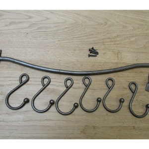 Black or Antique Iron 'S' Shape Hand Forged Utensil Hooks | Black