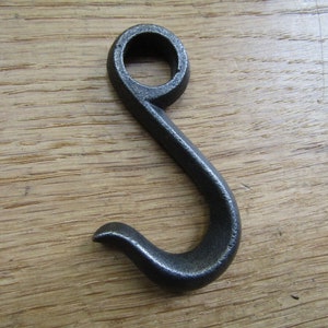 SLIDING HOOK cast iron vintage old rustic kitchen utensil cup mug hook Antique iron finish