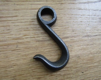 SLIDING HOOK cast iron vintage old rustic kitchen utensil cup mug hook Antique iron finish