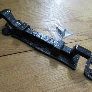 Rustic iron door bolt OLDHILL Tower bolt traditional Tudor gothic vintage door slide Necked cranked bolt cast iron old rustic scroll latch