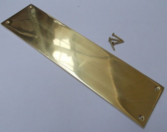 FINGER DOOR PUSH Plate victorian plain Finger plate push door old style door plate Solid brass
