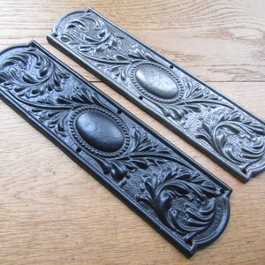 Rustic iron FINGER DOOR PUSH Plate Art deco vintage Finger plate push door old style door plate solid heavy iron