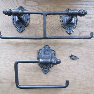 Rustic Toilet Roll holder Cast iron vintage Victorian retro industrial WC roll Acorn Single/Double loo roll holder Antique iron