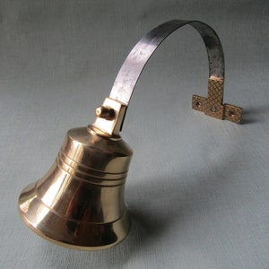 SPRING shop keeper bell door mounted SOLID BRASS Shop Door Bell Entrance Bell chime Old Rustic Vintage retro style handmade