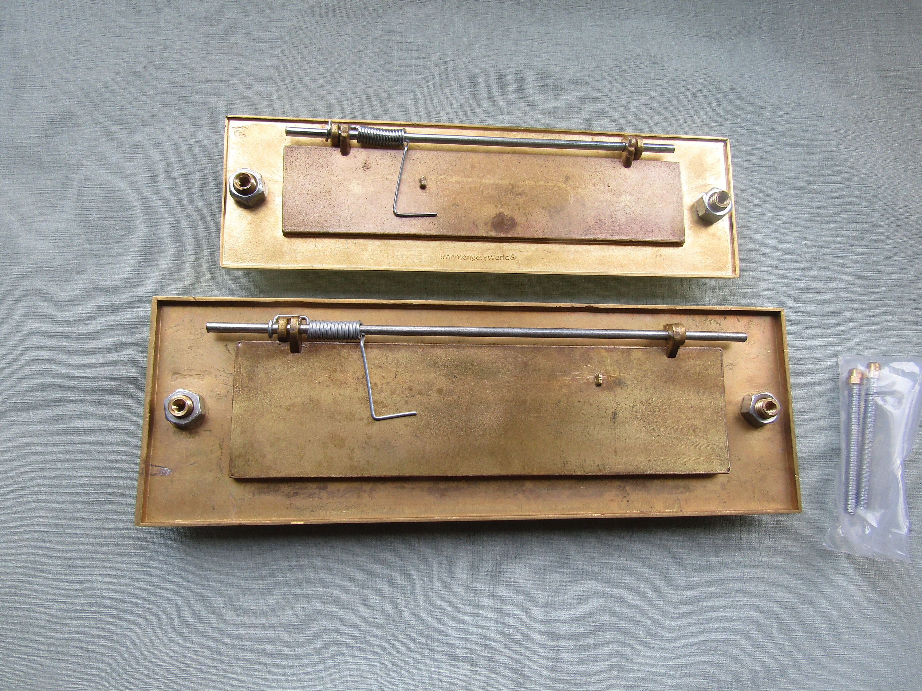 Victorian Heavy Duty Sprung 10" 250mm Solid Brass Postal Letter Plate