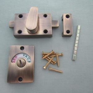 INDICATOR BOLT Bathroom Toilet Lavatory wc door lock indicator emergency Release Toilet Privacy Antique Brass
