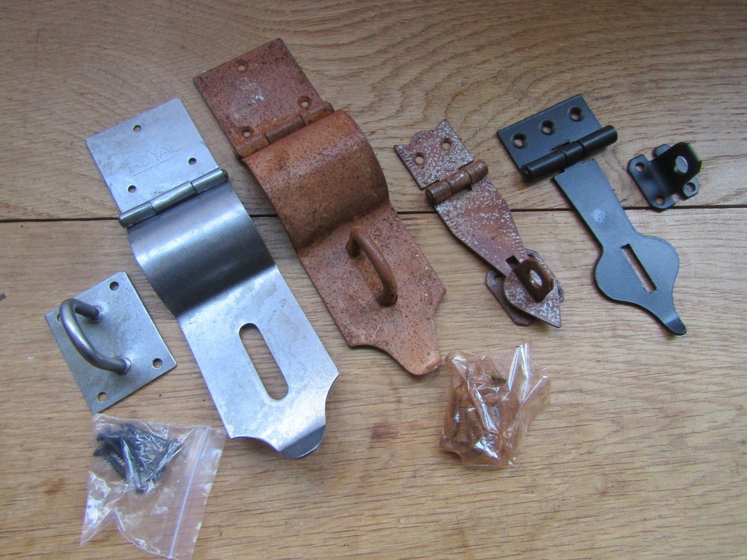 Rustic Vintage Old Style Safety Hasp and Staple Latch Lock Blanket Box