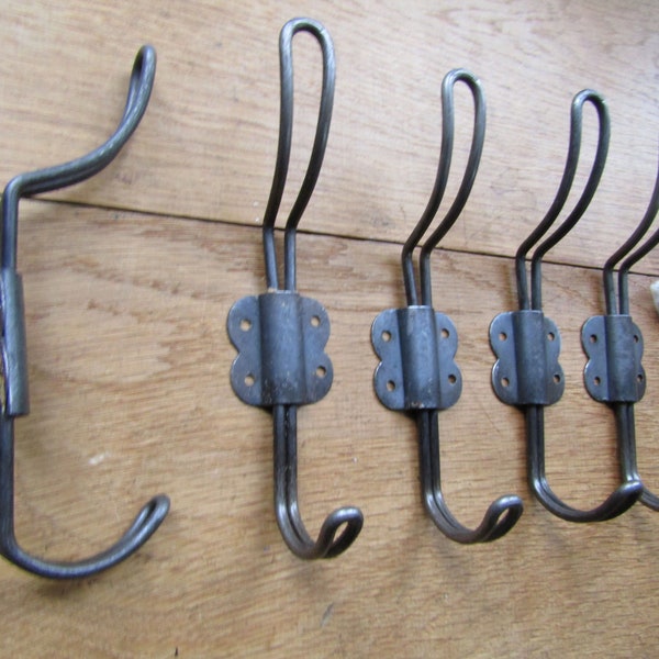 Retro rustic coat hook vintage old English wire retro hat and coat hook pegs Antique iron finish