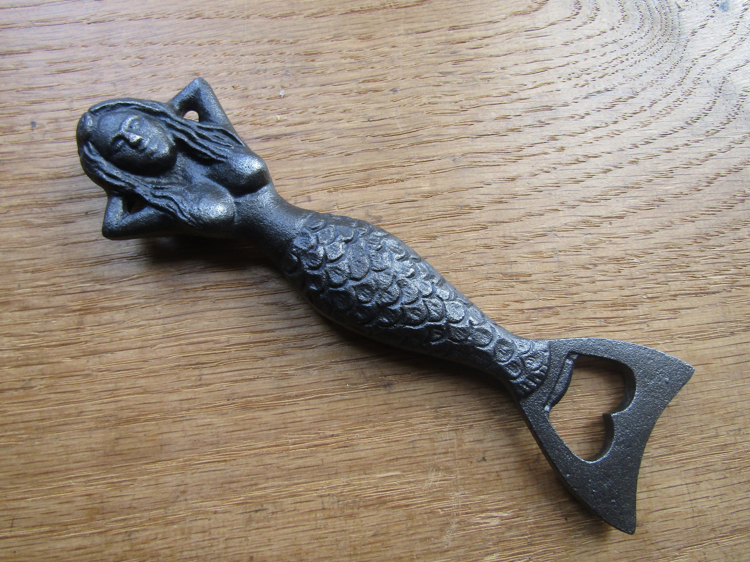 Vintage Cast Iron Mermaid Bottle Opener - Retro Kitchen Bar Accessory