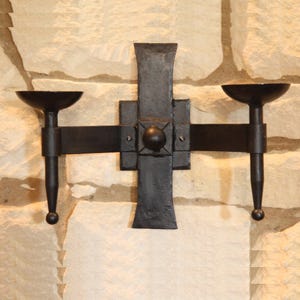Rustic Iron candle holder old vintage style CAMELOT Church/Castle candle holder hand forged Blacksmith country décor Wall Sconce HEAVY DUTY
