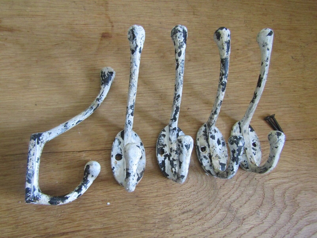 Cast Iron Rustic Hat & Coat Hooks Vintage Old English Victorian Retro