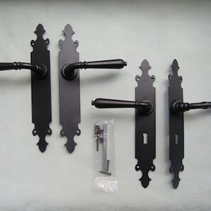 Rustic metal lever door handles lever lock/latch mortice door handles old English hand forged style country cottage victorian door handles