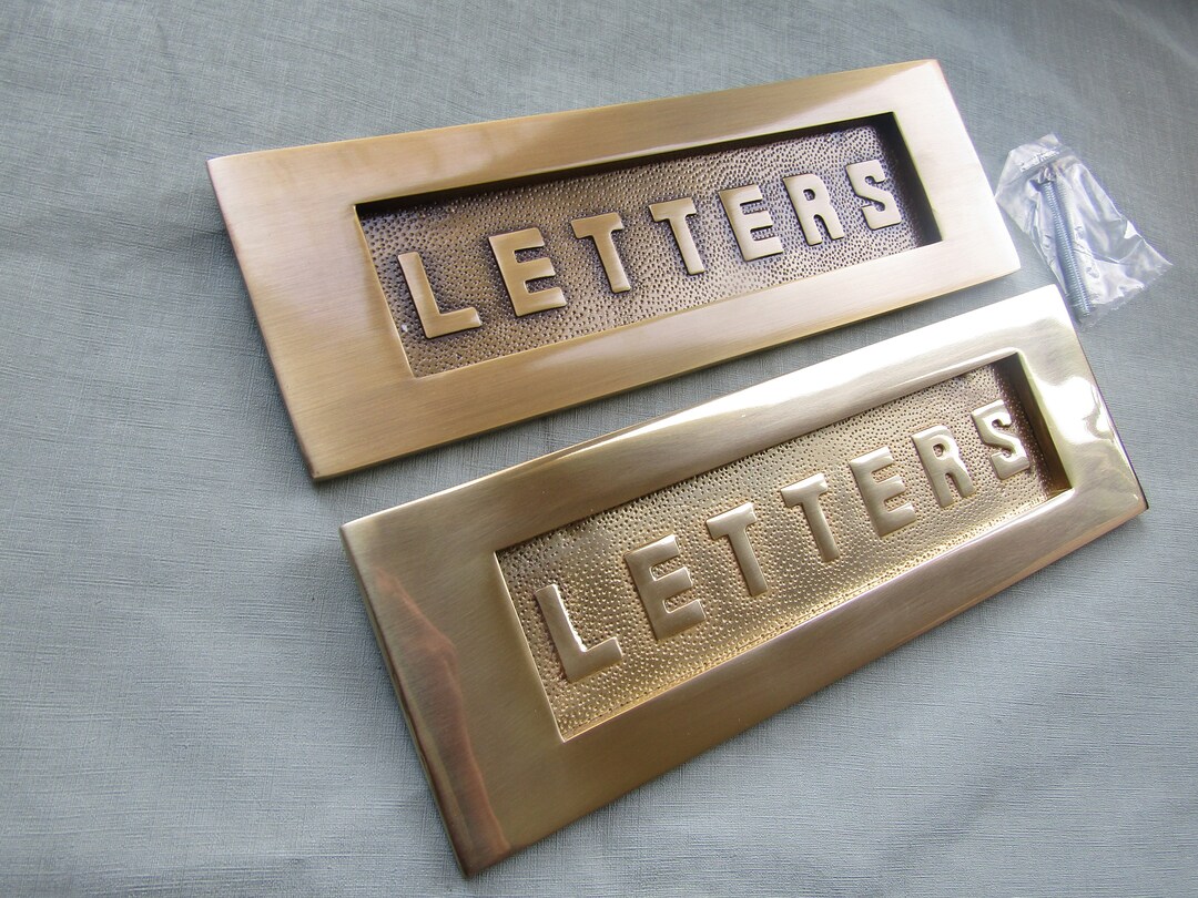 thumbnail image 2 of Victorian Style Solid Brass Letter Plate – Polished Finish, Sprung Cover 2 of 5