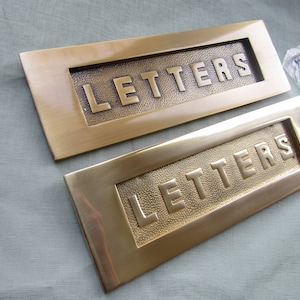 Door Letter plate SOLID BRASS vintage old style sprung Victorian door letter plate letter box postal plate cover