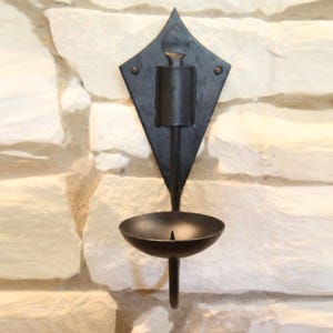 Rustic Iron candle holder old vintage style NEUSCHWANSTEIN wall candle Stand hand forged Blacksmith country décor Wall Sconce