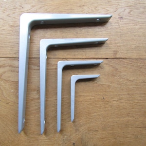 Pair of INDUSTRIAL SHELF BRACKETS  metal shelving retro scaffold Shelf Brackets shelving brackets Grey/Silver