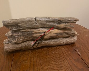 Handmade driftwood clock