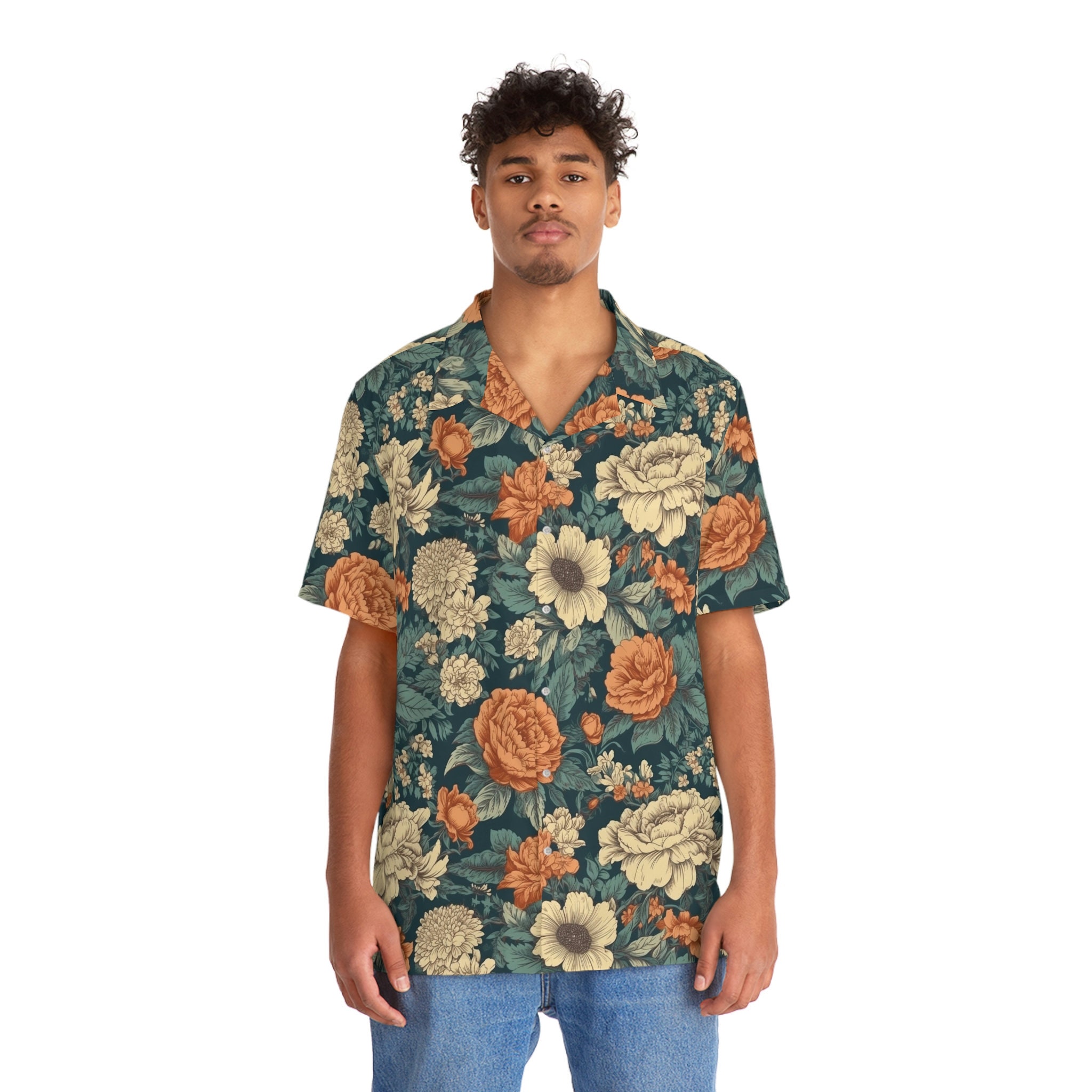 Hawaiian Shirt Resort Wear Floral Button up Graphic Button up Tropical ...