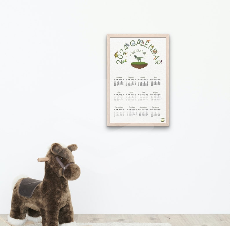 Dino 2025 Calendar 2025 Kids Calendar Children's Room Etsy Hong Kong
