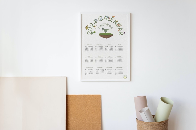 Dino 2025 Calendar 2025 Kids Calendar Children's Room Etsy Hong Kong