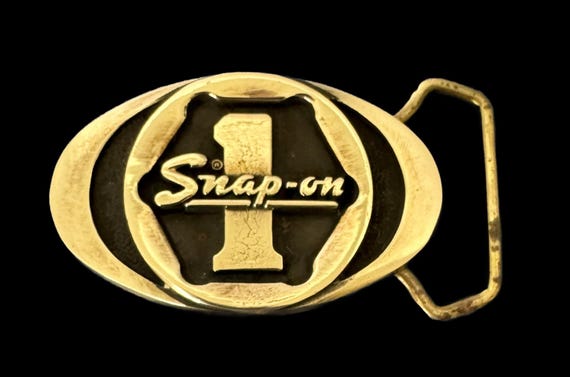 Vintage Snap-On Tools Belt Buckle-Solid Brass